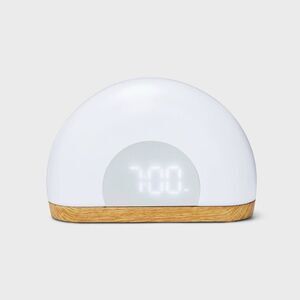 Pillowfort Wake Up Light Rise Wood Kids Nightlight Alarm Sunrise Sleep Light